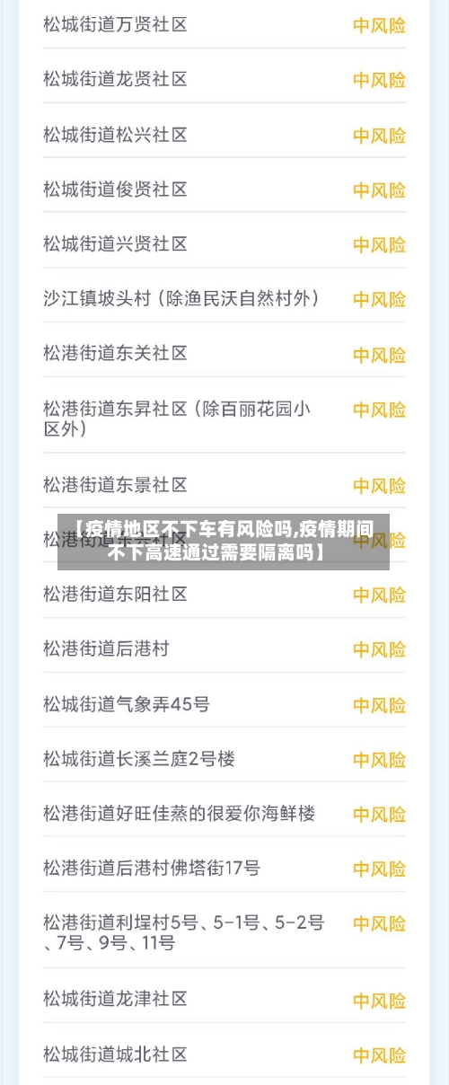 【疫情地区不下车有风险吗,疫情期间不下高速通过需要隔离吗】-第2张图片