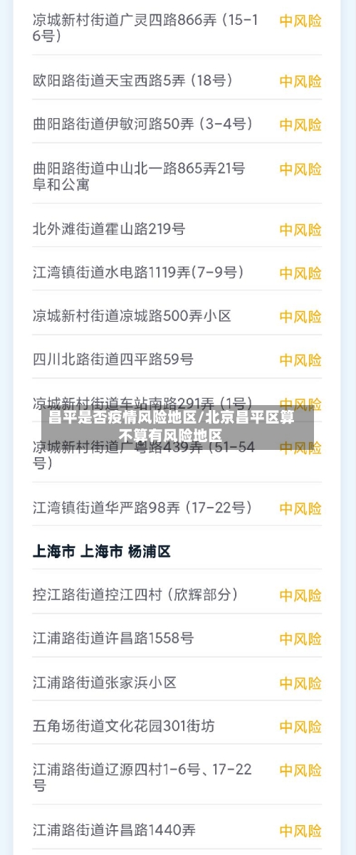 昌平是否疫情风险地区/北京昌平区算不算有风险地区-第2张图片