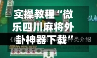 实操教程“微乐四川麻将外卦神器下载	”(作弊)辅助透视教程-第2张图片