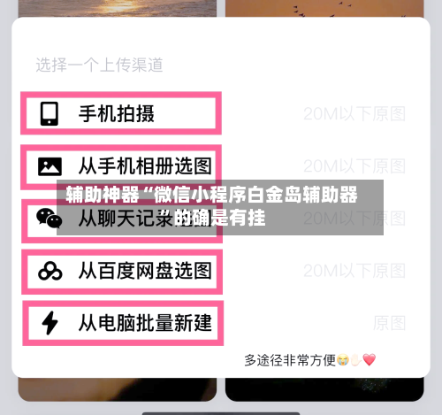 辅助神器“微信小程序白金岛辅助器”的确是有挂