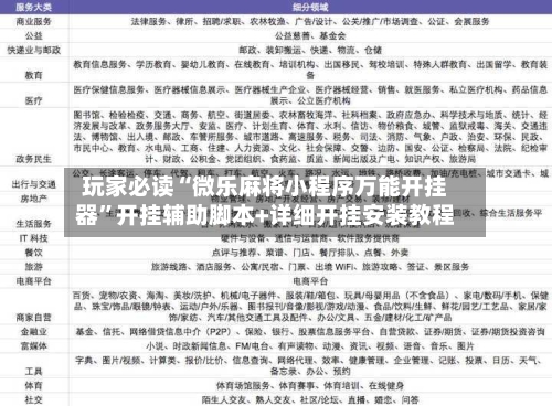 玩家必读“微乐麻将小程序万能开挂器”开挂辅助脚本+详细开挂安装教程-第3张图片