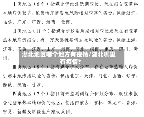 湖北地区哪个地方有疫情/湖北哪里有疫情?