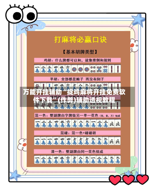 万能开挂辅助“捉鸡麻将开挂免费软件下载”(作弊)辅助透视教程