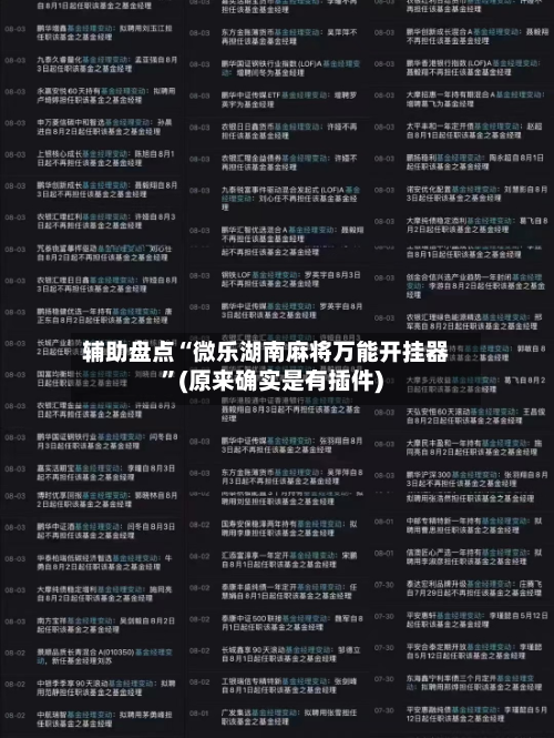 辅助盘点“微乐湖南麻将万能开挂器”(原来确实是有插件)