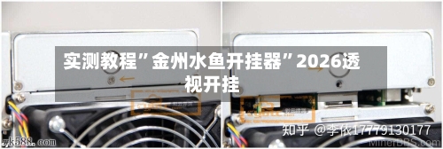 实测教程”金州水鱼开挂器”2026透视开挂