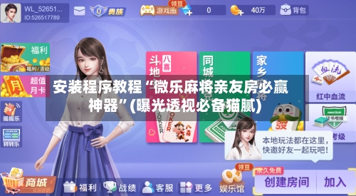 安装程序教程“微乐麻将亲友房必赢神器”(曝光透视必备猫腻)