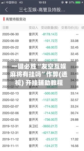 一键必胜“友空互娱麻将有挂吗”作弊(透视) 开挂辅助教程-第2张图片