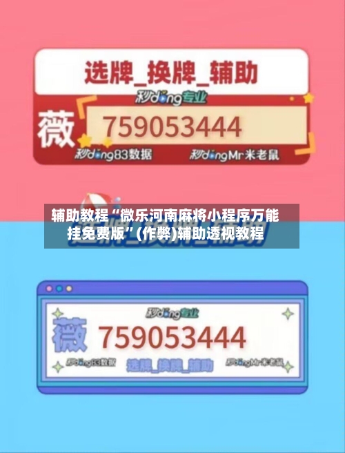 辅助教程“微乐河南麻将小程序万能挂免费版”(作弊)辅助透视教程-第2张图片