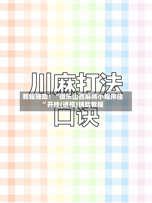 教程辅助！“微乐山西麻将小程序挂”开挂(透视)辅助教程-第3张图片