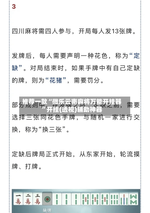 推荐一款“微乐云南麻将万能开挂器”开挂(透视)辅助神器-第2张图片