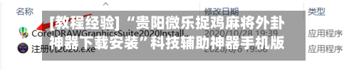 [教程经验] “贵阳微乐捉鸡麻将外卦神器下载安装”科技辅助神器手机版教程-第3张图片