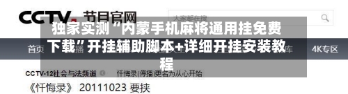 独家实测“内蒙手机麻将通用挂免费下载	”开挂辅助脚本+详细开挂安装教程-第2张图片