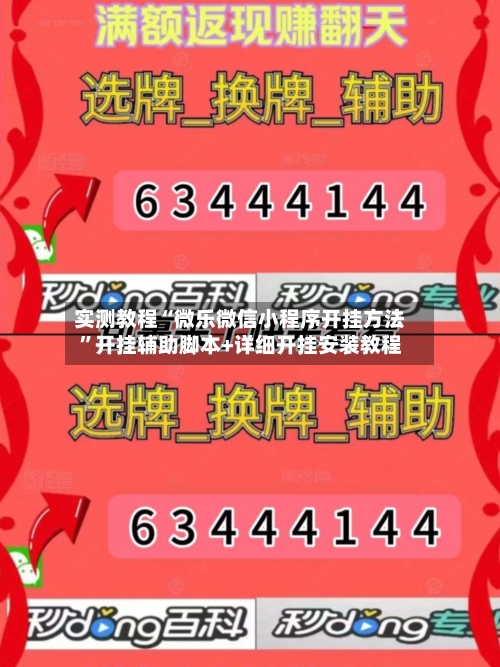 实测教程“微乐微信小程序开挂方法	”开挂辅助脚本+详细开挂安装教程-第2张图片