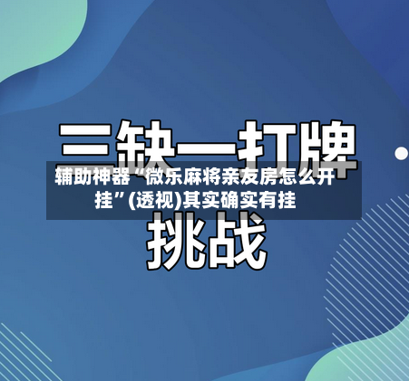 辅助神器“微乐麻将亲友房怎么开挂”(透视)其实确实有挂-第2张图片
