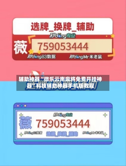 辅助神器“微乐云南麻将免费开挂神器”科技辅助神器手机版教程