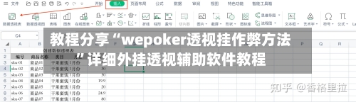 教程分享“wepoker透视挂作弊方法	”详细外挂透视辅助软件教程-第2张图片