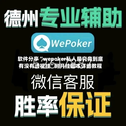 软件分享“wepoker私人局究竟到底有没有透视挂”附开挂脚本详细教程-第2张图片