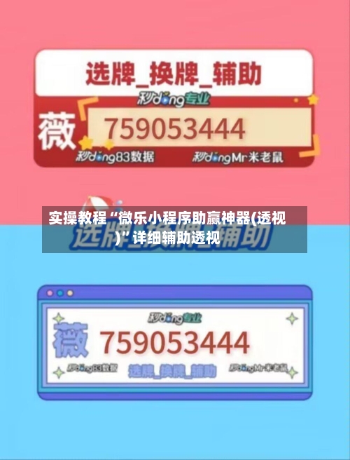 实操教程“微乐小程序助赢神器(透视)	”详细辅助透视-第2张图片
