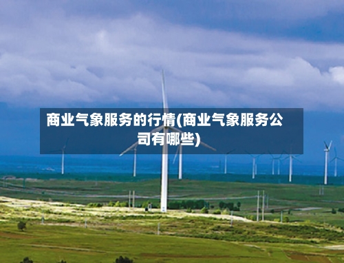 商业气象服务的行情(商业气象服务公司有哪些)-第2张图片