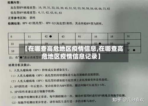 【在哪查高危地区疫情信息,在哪查高危地区疫情信息记录】-第2张图片