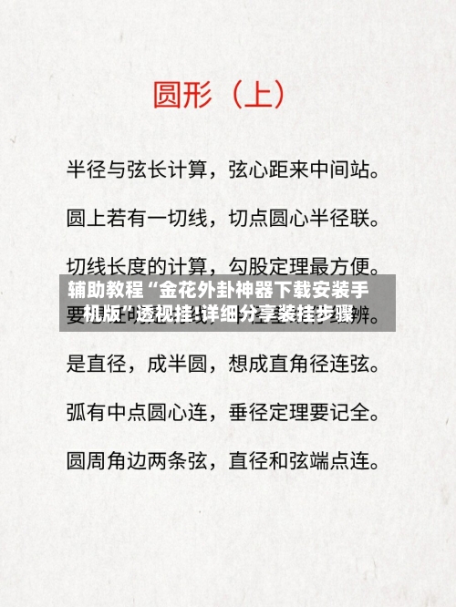 辅助教程“金花外卦神器下载安装手机版”透视挂!详细分享装挂步骤-第3张图片