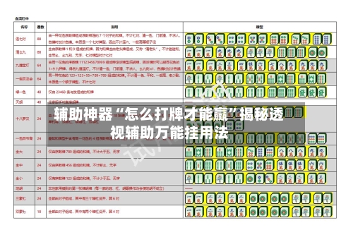 辅助神器“怎么打牌才能赢	”揭秘透视辅助万能挂用法-第2张图片