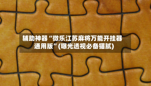 辅助神器“微乐江苏麻将万能开挂器通用版”(曝光透视必备猫腻)