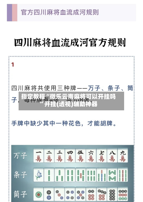 指定教程“微乐云南麻将可以开挂吗”开挂(透视)辅助神器-第2张图片
