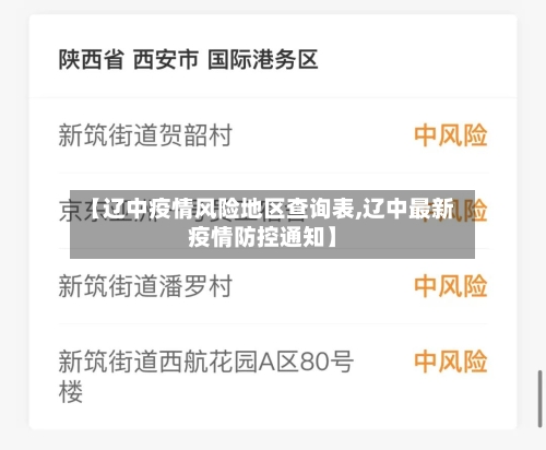 【辽中疫情风险地区查询表,辽中最新疫情防控通知】