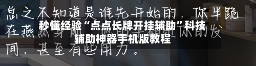 秒懂经验“点点长牌开挂辅助	”科技辅助神器手机版教程-第2张图片