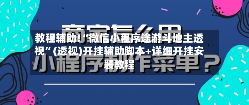 教程辅助!“微信小程序途游斗地主透视”(透视)开挂辅助脚本+详细开挂安装教程-第2张图片