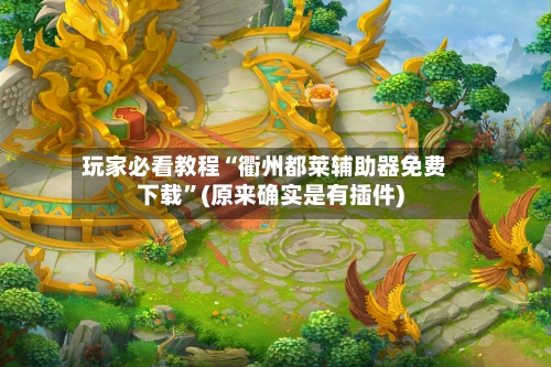 玩家必看教程“衢州都莱辅助器免费下载”(原来确实是有插件)-第3张图片