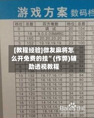 [教程经验]微友麻将怎么开免费的挂	”(作弊)辅助透视教程-第3张图片