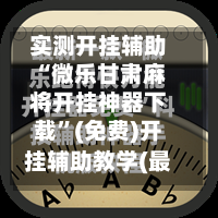 实测开挂辅助“微乐甘肃麻将开挂神器下载”(免费)开挂辅助教学(最新辅助开挂教程)-第2张图片