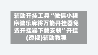 辅助开挂工具“微信小程序微乐麻将万能开挂器免费开挂器下载安装	”开挂(透视)辅助教程-第2张图片