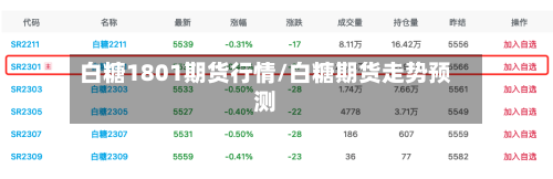 白糖1801期货行情/白糖期货走势预测-第3张图片