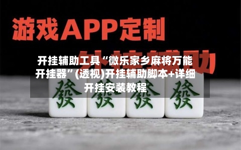 开挂辅助工具“微乐家乡麻将万能开挂器”(透视)开挂辅助脚本+详细开挂安装教程-第2张图片