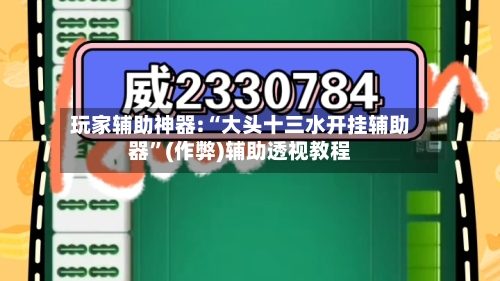 玩家辅助神器:“大头十三水开挂辅助器	”(作弊)辅助透视教程-第2张图片