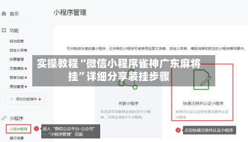 实操教程“微信小程序雀神广东麻将挂”详细分享装挂步骤