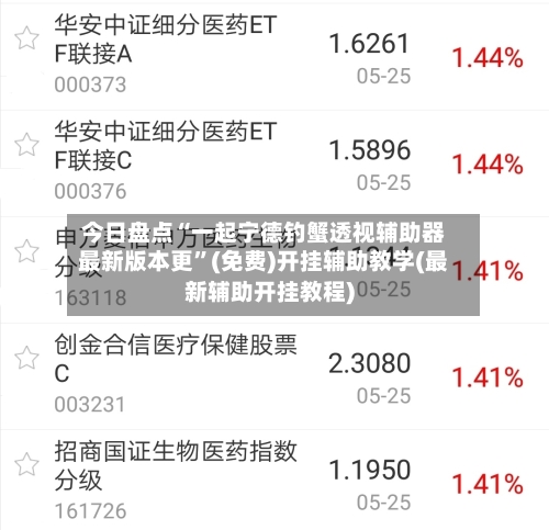 今日盘点“一起宁德钓蟹透视辅助器最新版本更”(免费)开挂辅助教学(最新辅助开挂教程)