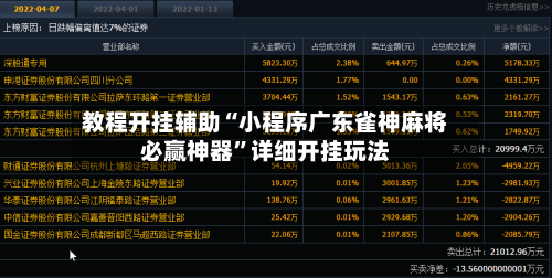 教程开挂辅助“小程序广东雀神麻将必赢神器”详细开挂玩法-第2张图片
