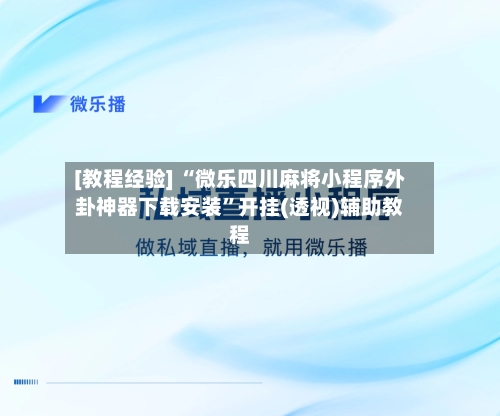[教程经验] “微乐四川麻将小程序外卦神器下载安装”开挂(透视)辅助教程-第2张图片