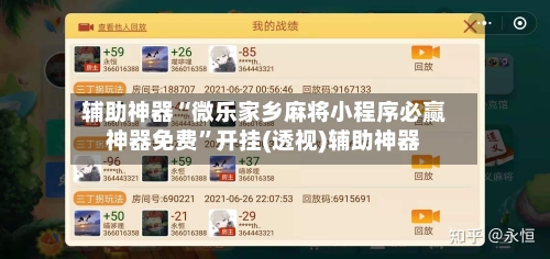 辅助神器“微乐家乡麻将小程序必赢神器免费”开挂(透视)辅助神器