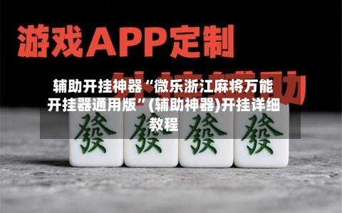 辅助开挂神器“微乐浙江麻将万能开挂器通用版”(辅助神器)开挂详细教程-第3张图片
