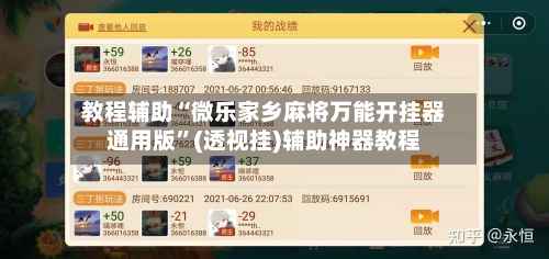 教程辅助“微乐家乡麻将万能开挂器通用版”(透视挂)辅助神器教程-第2张图片