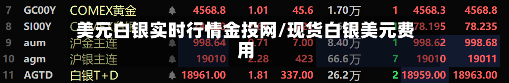 美元白银实时行情金投网/现货白银美元费用-第2张图片