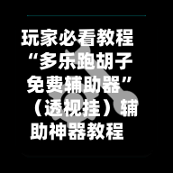 玩家必看教程“多乐跑胡子免费辅助器	”（透视挂）辅助神器教程-第2张图片