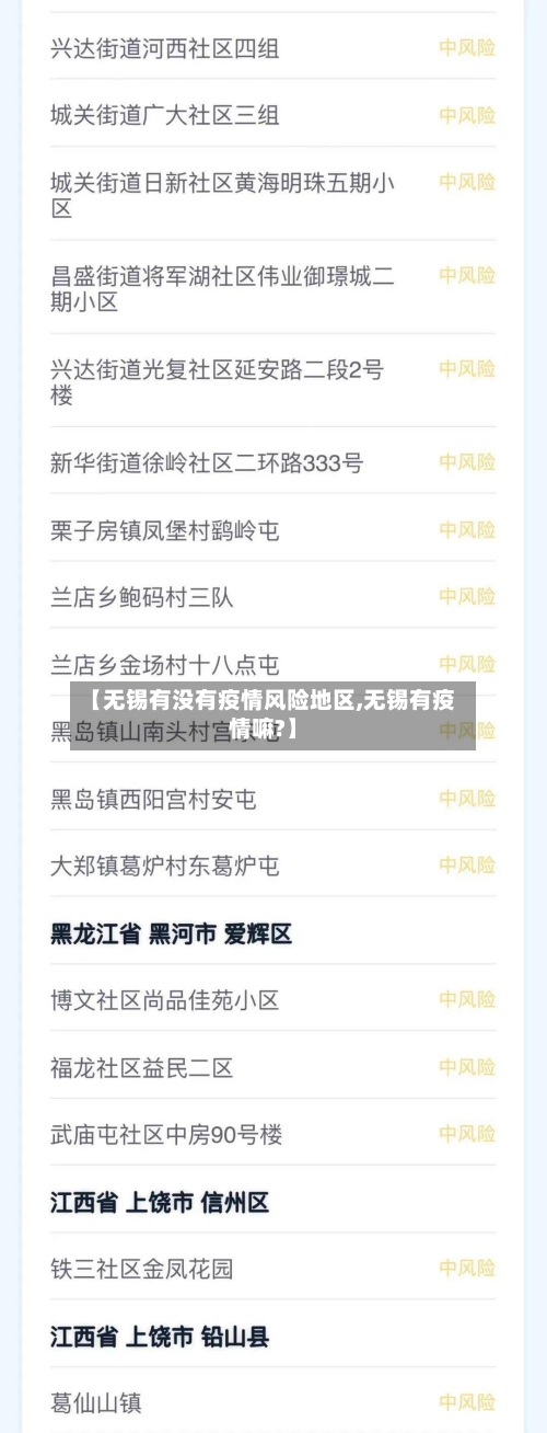 【无锡有没有疫情风险地区,无锡有疫情嘛?】