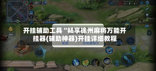 开挂辅助工具“畅享徐州麻将万能开挂器(辅助神器)开挂详细教程